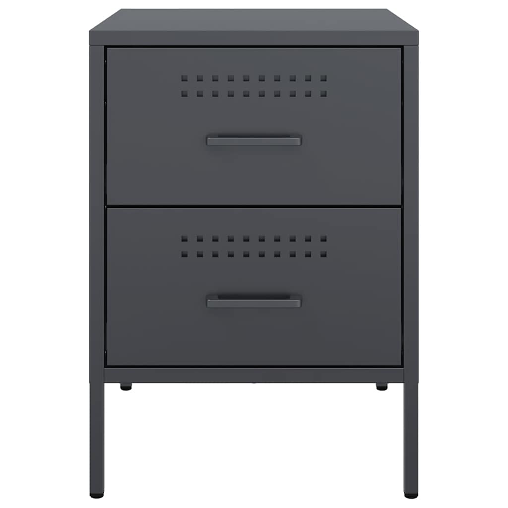 Bedside Cabinets 2 pcs Anthracite 36x39x50.5 cm Steel