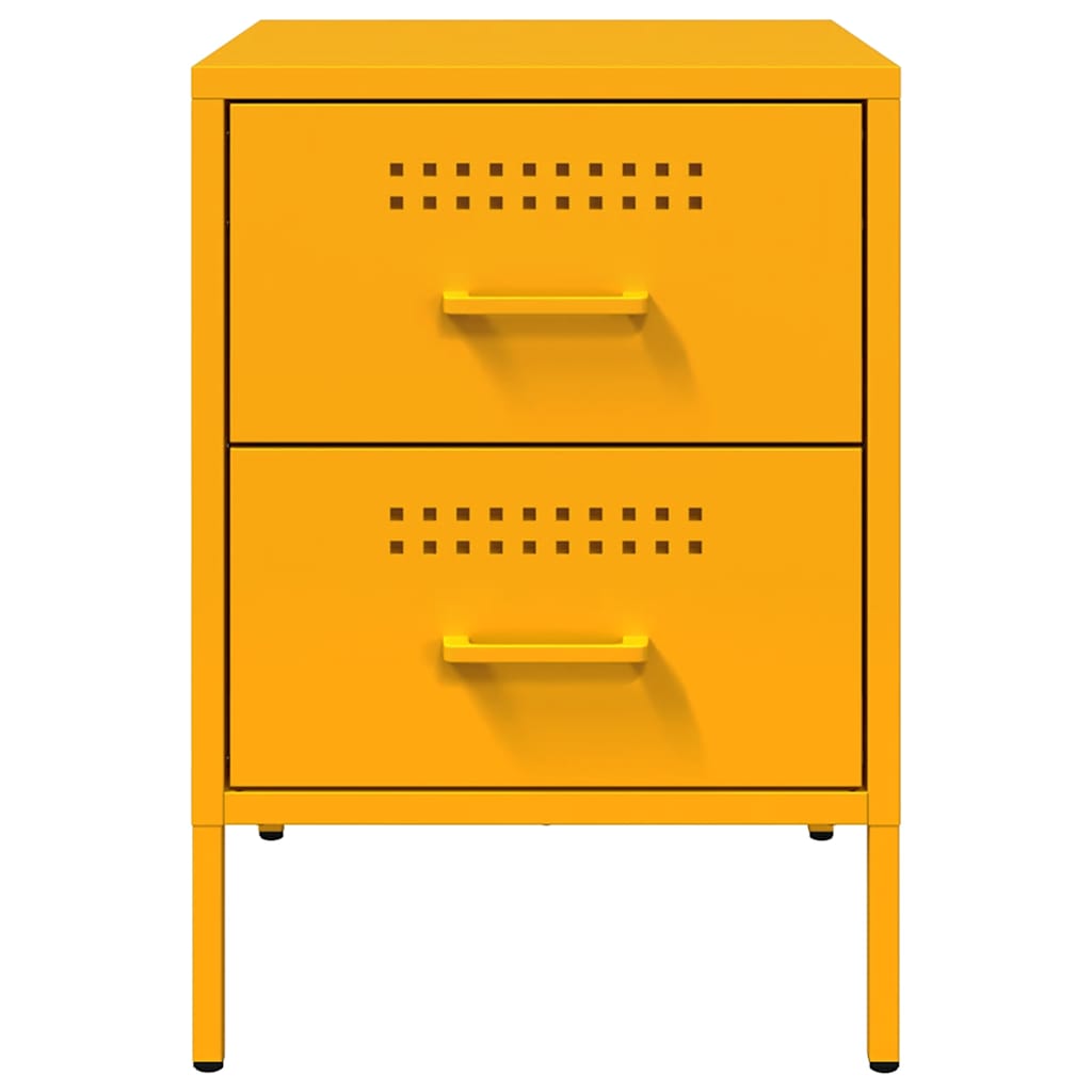Bedside Cabinets 2 pcs Mustard Yellow 36x39x50.5 cm Steel