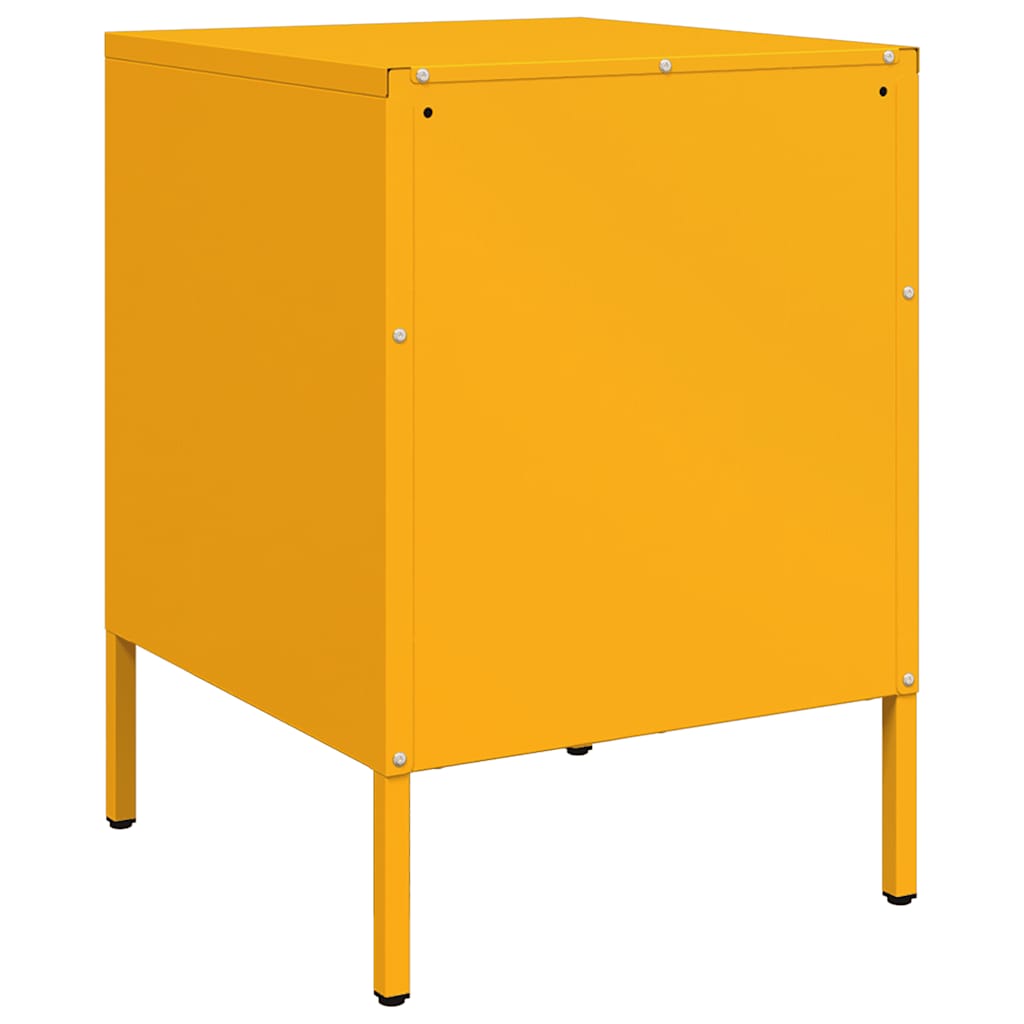 Bedside Cabinets 2 pcs Mustard Yellow 36x39x50.5 cm Steel