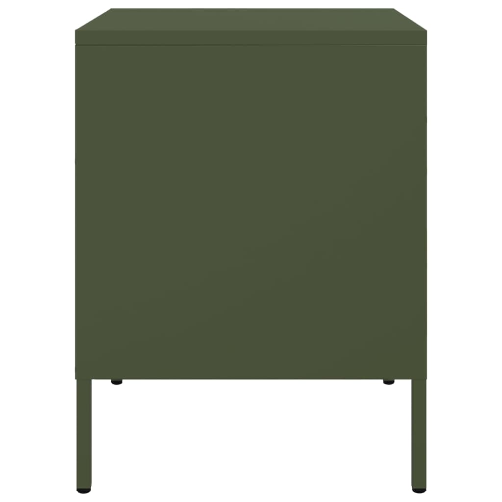 Bedside Cabinet Olive Green 36x39x50.5 cm Steel