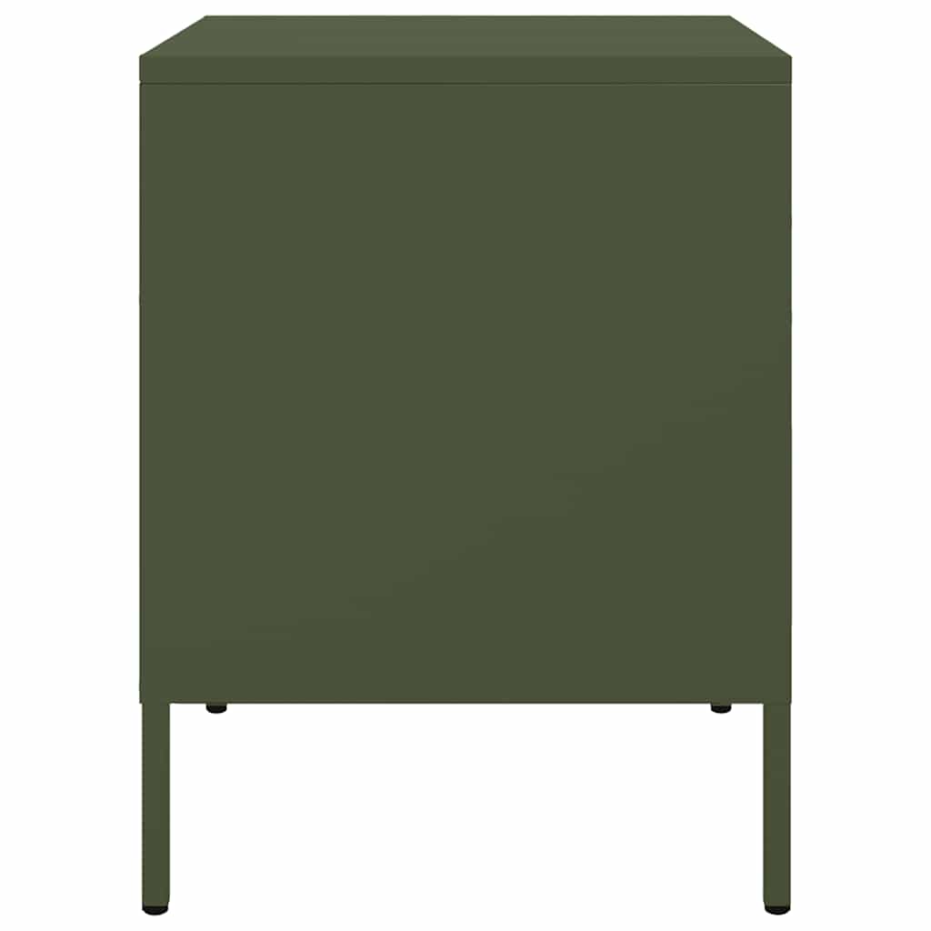 Bedside Cabinets 2 pcs Olive Green 36x39x50.5 cm Steel