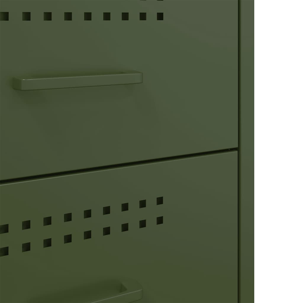 Bedside Cabinets 2 pcs Olive Green 36x39x50.5 cm Steel