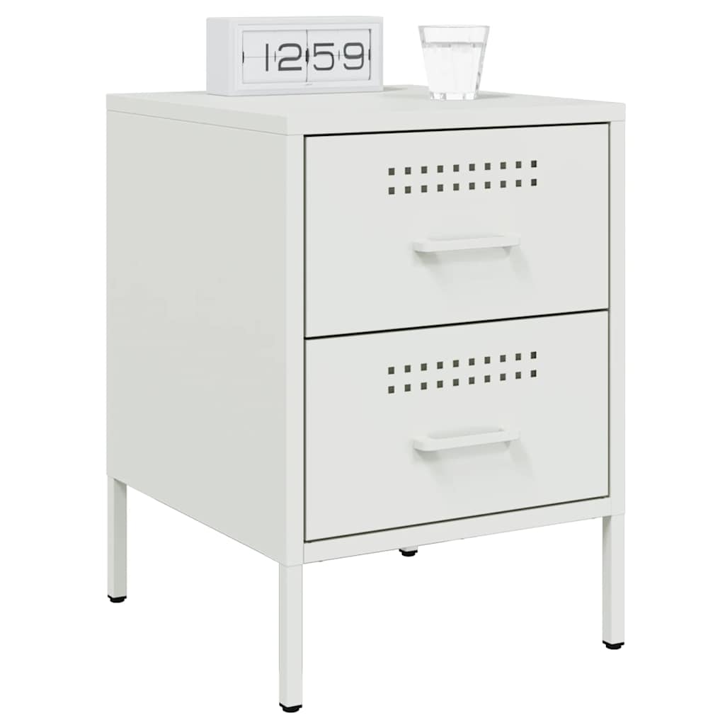 Bedside Cabinets 2 pcs White 36x39x50.5 cm Steel