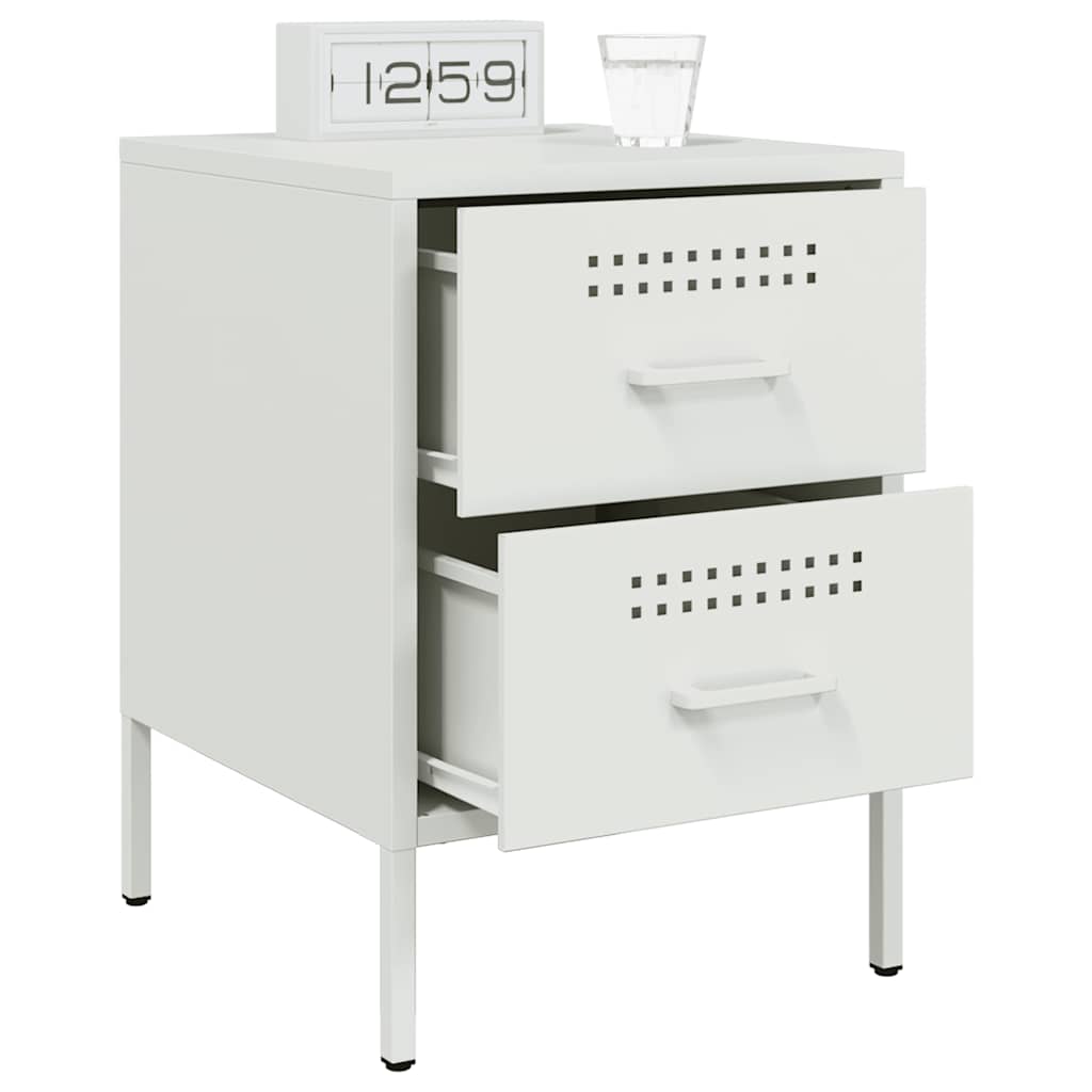 Bedside Cabinets 2 pcs White 36x39x50.5 cm Steel