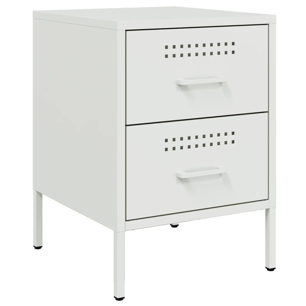 Bedside Cabinets 2 pcs White 36x39x50.5 cm Steel