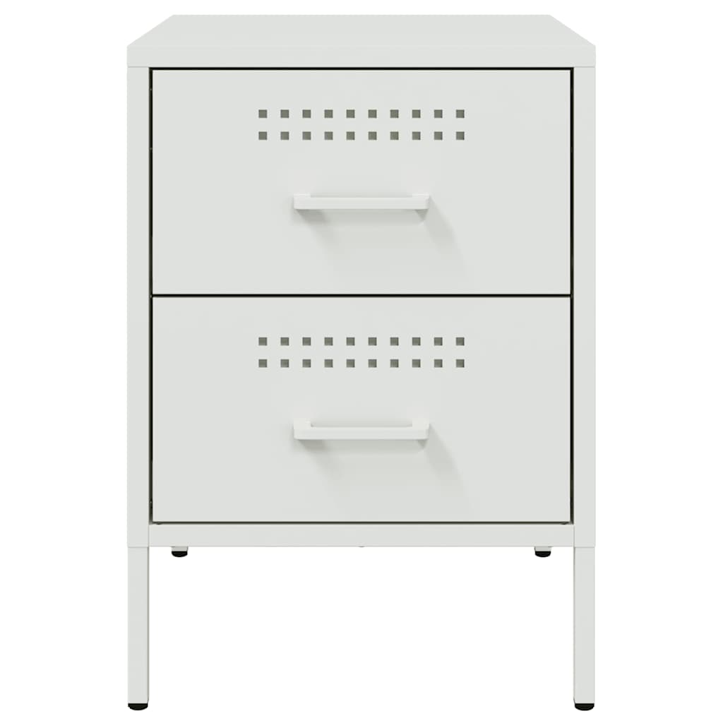 Bedside Cabinets 2 pcs White 36x39x50.5 cm Steel