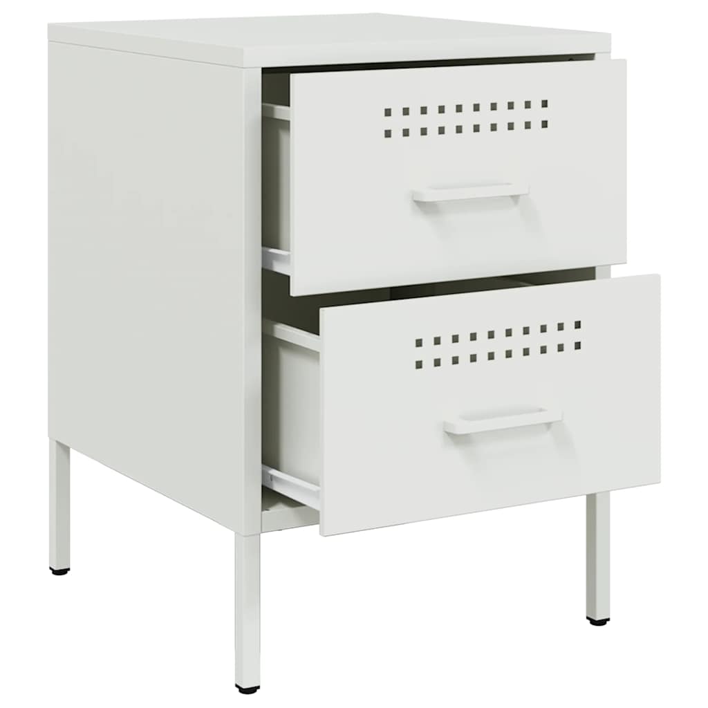 Bedside Cabinets 2 pcs White 36x39x50.5 cm Steel