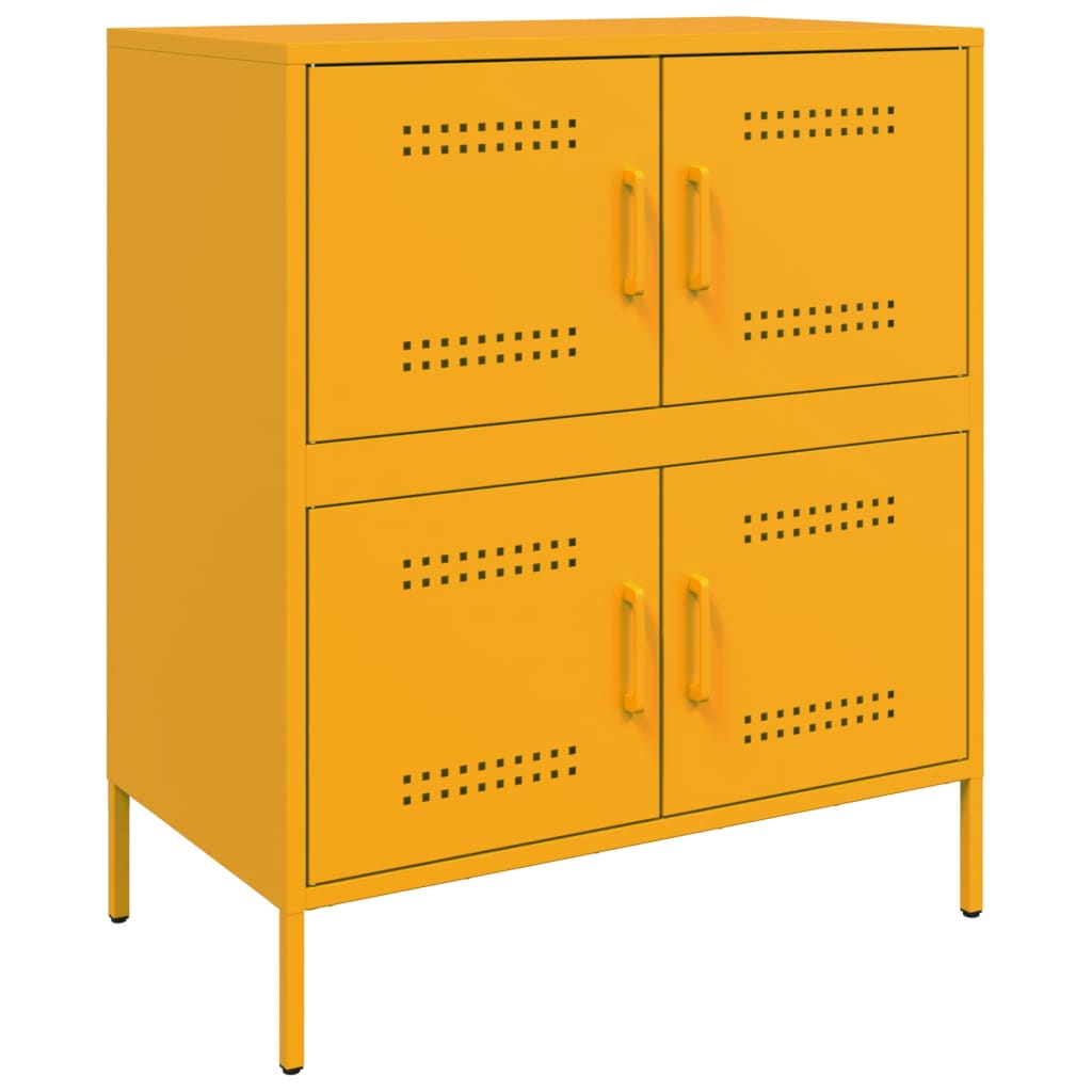 Sideboard Mustard Yellow 68x39x79 cm Steel