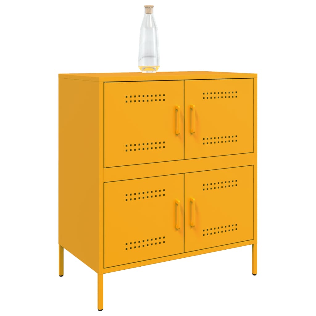 Sideboard Mustard Yellow 68x39x79 cm Steel