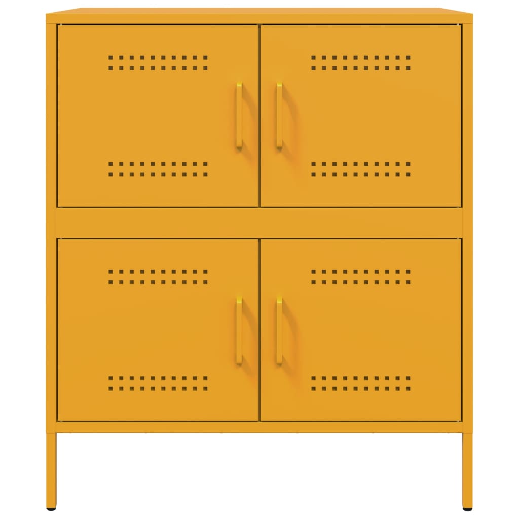 Sideboard Mustard Yellow 68x39x79 cm Steel