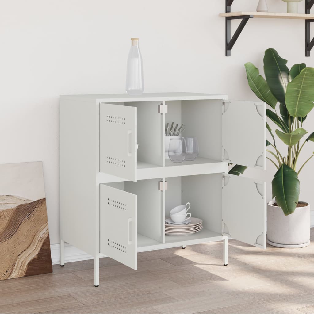 Sideboard White 68x39x79 cm Steel