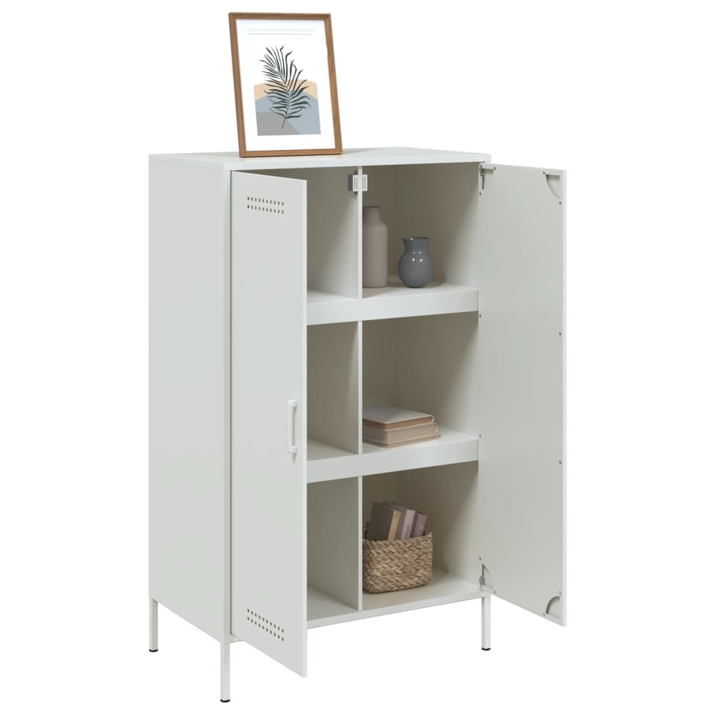 Highboard White 68x39x113 cm Steel