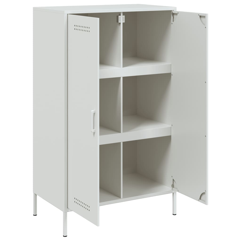 Highboard White 68x39x113 cm Steel
