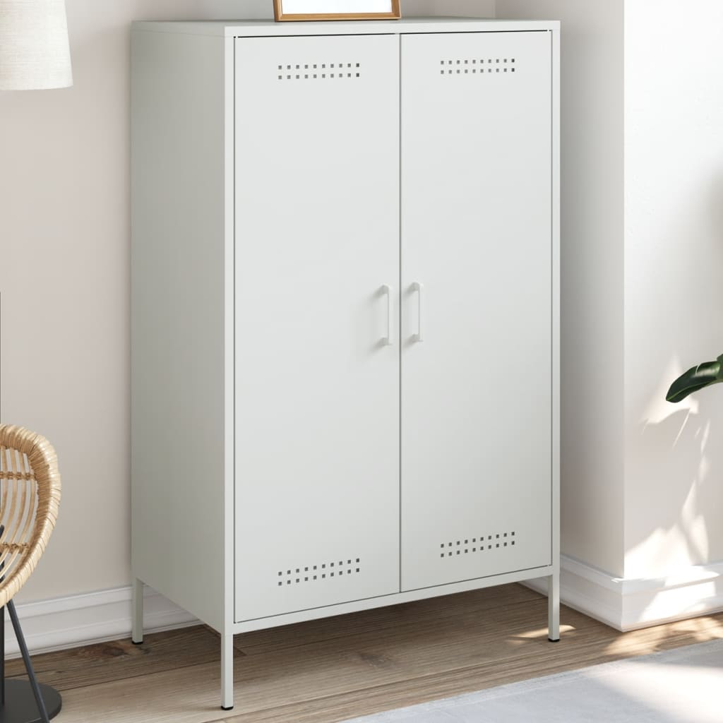Highboard White 68x39x113 cm Steel