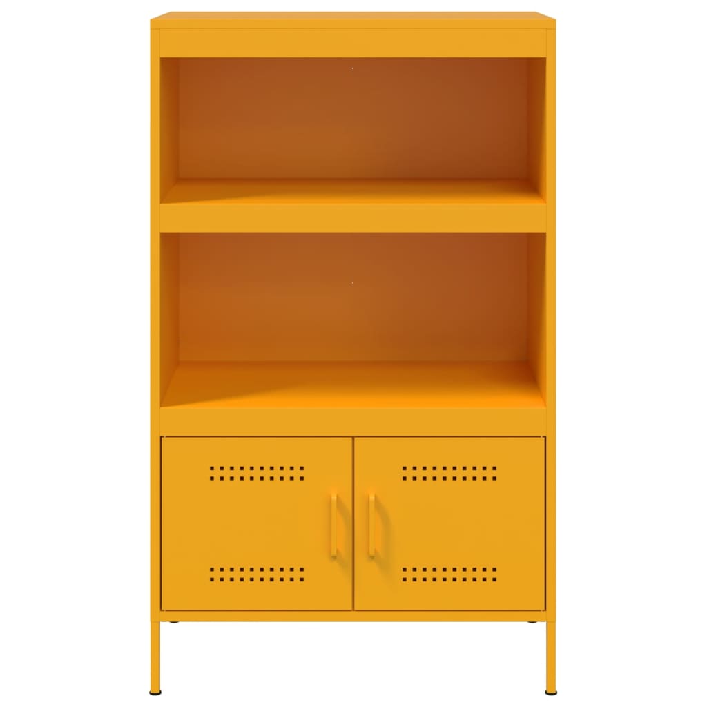 Highboard Mustard Yellow 68x39x113 cm Steel