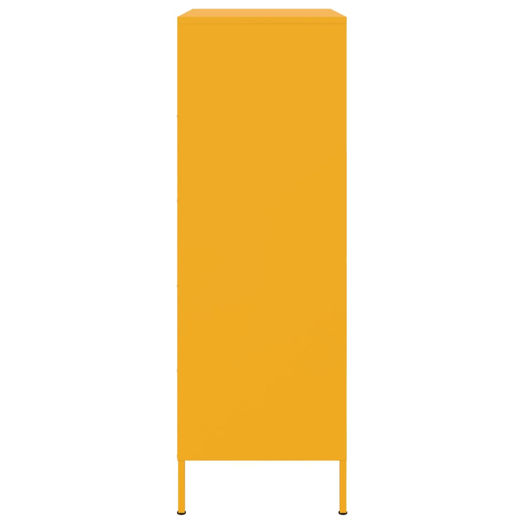 Highboard Mustard Yellow 68x39x113 cm Steel