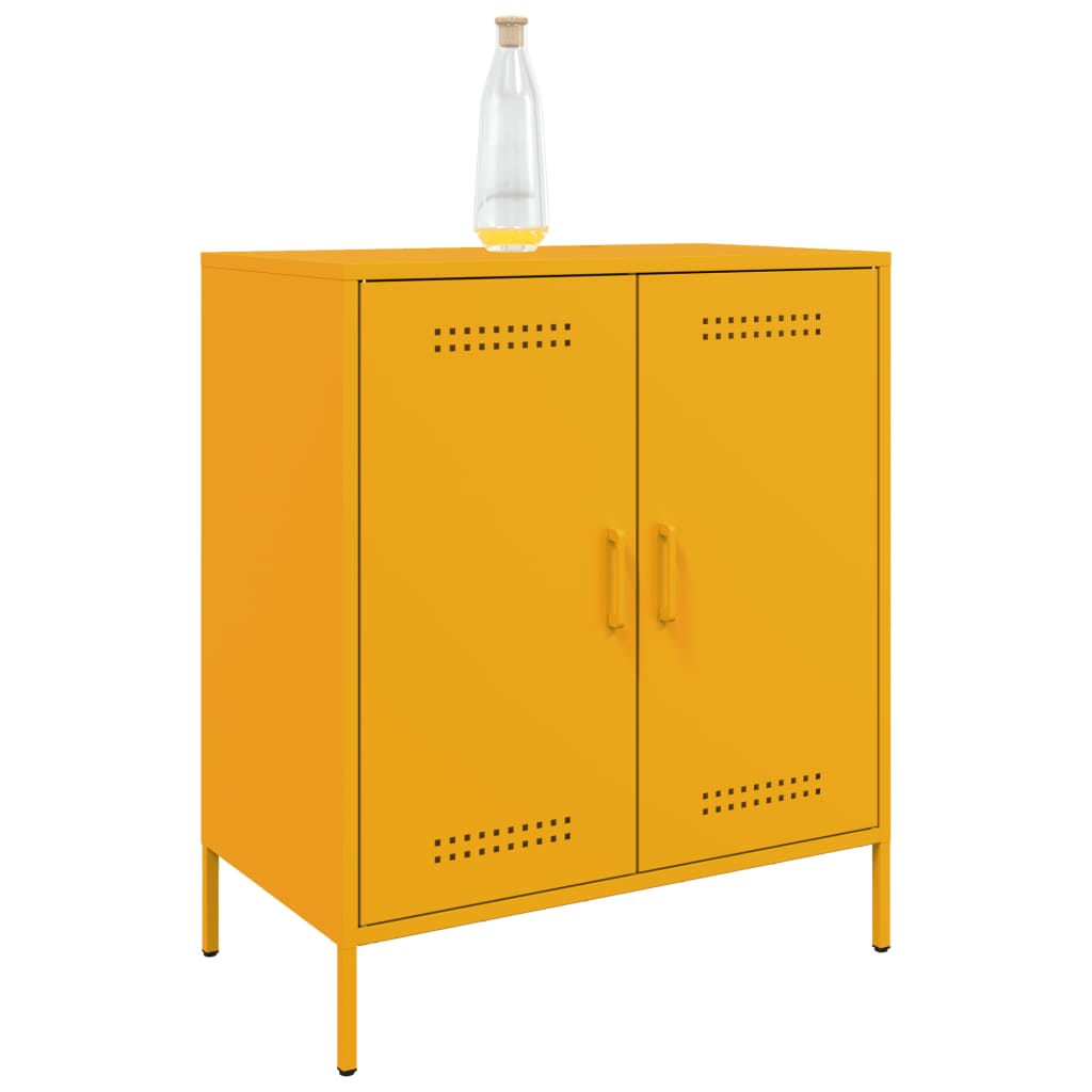 Sideboard Mustard Yellow 68x39x79 cm Steel