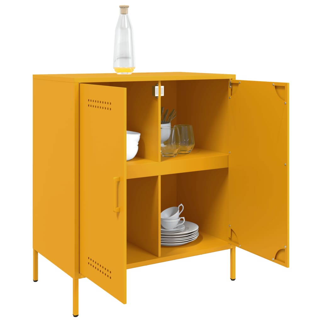 Sideboard Mustard Yellow 68x39x79 cm Steel
