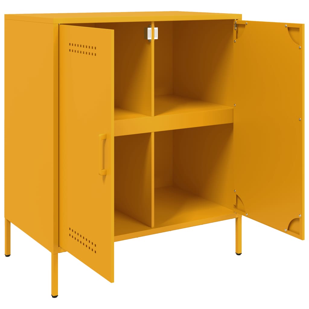 Sideboard Mustard Yellow 68x39x79 cm Steel
