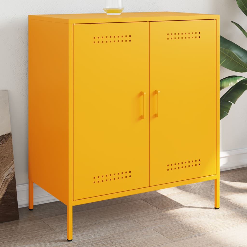 Sideboard Mustard Yellow 68x39x79 cm Steel