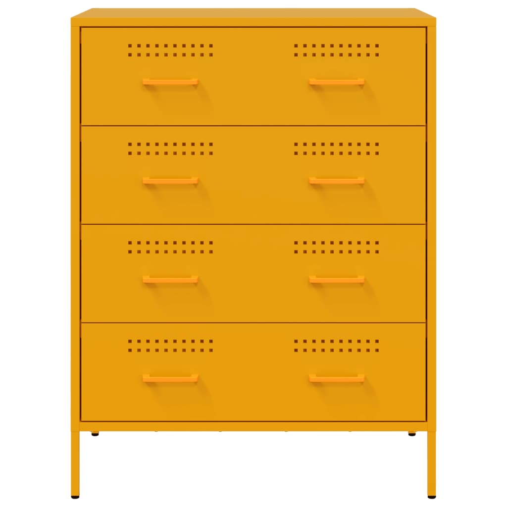 Sideboard Mustard Yellow 68x39x89 cm Steel