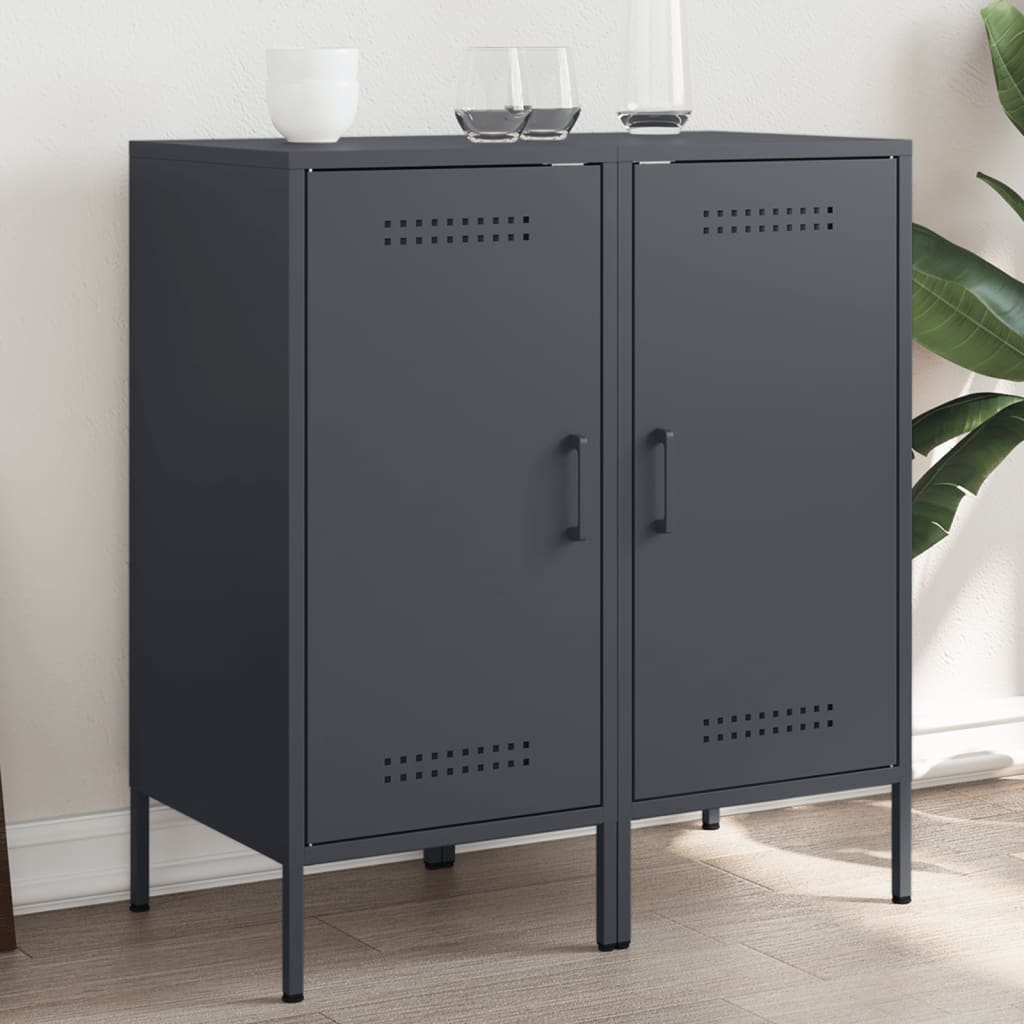 Sideboards 2 pcs Anthracite 36x39x79 cm Steel