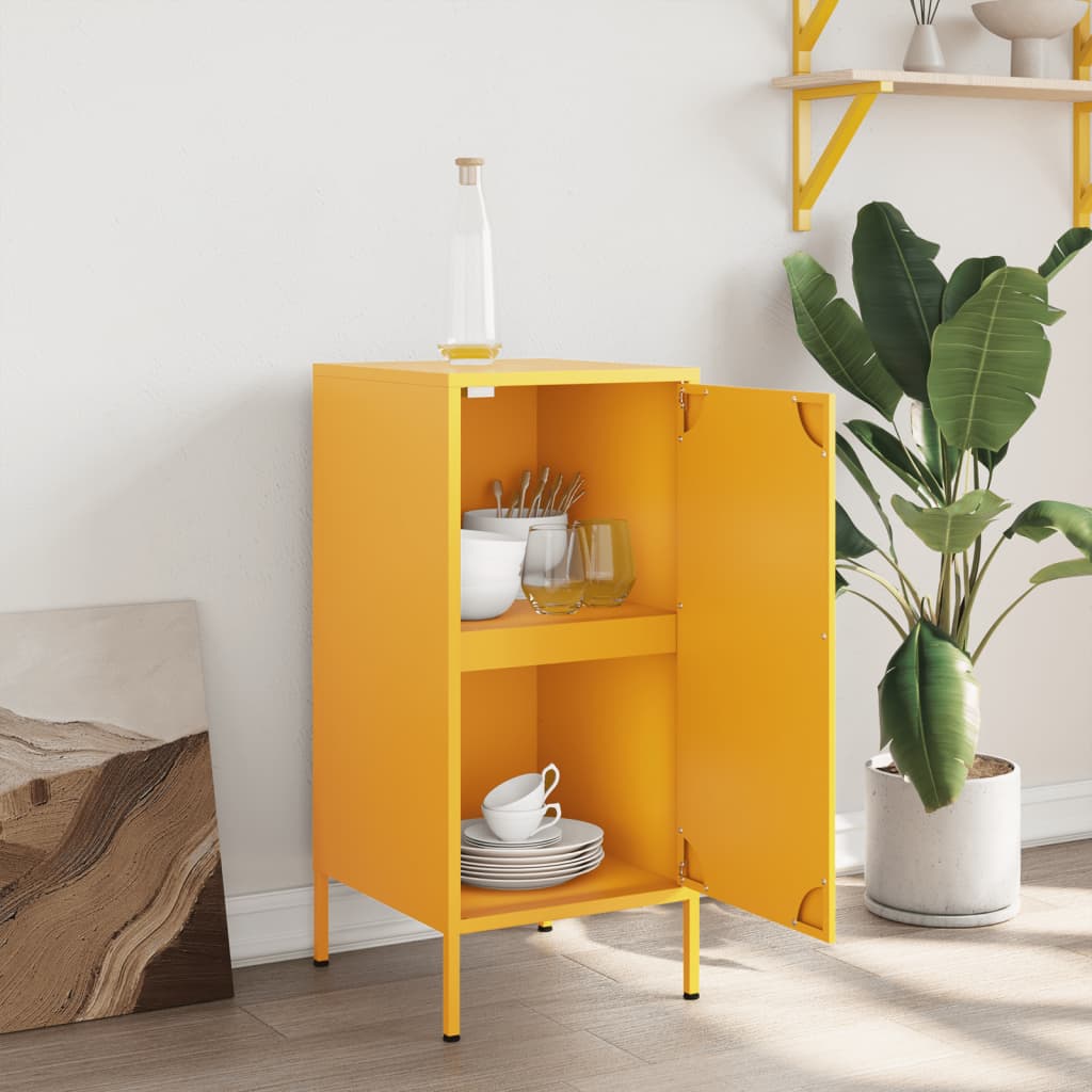 Sideboard Mustard Yellow 36x39x79 cm Steel