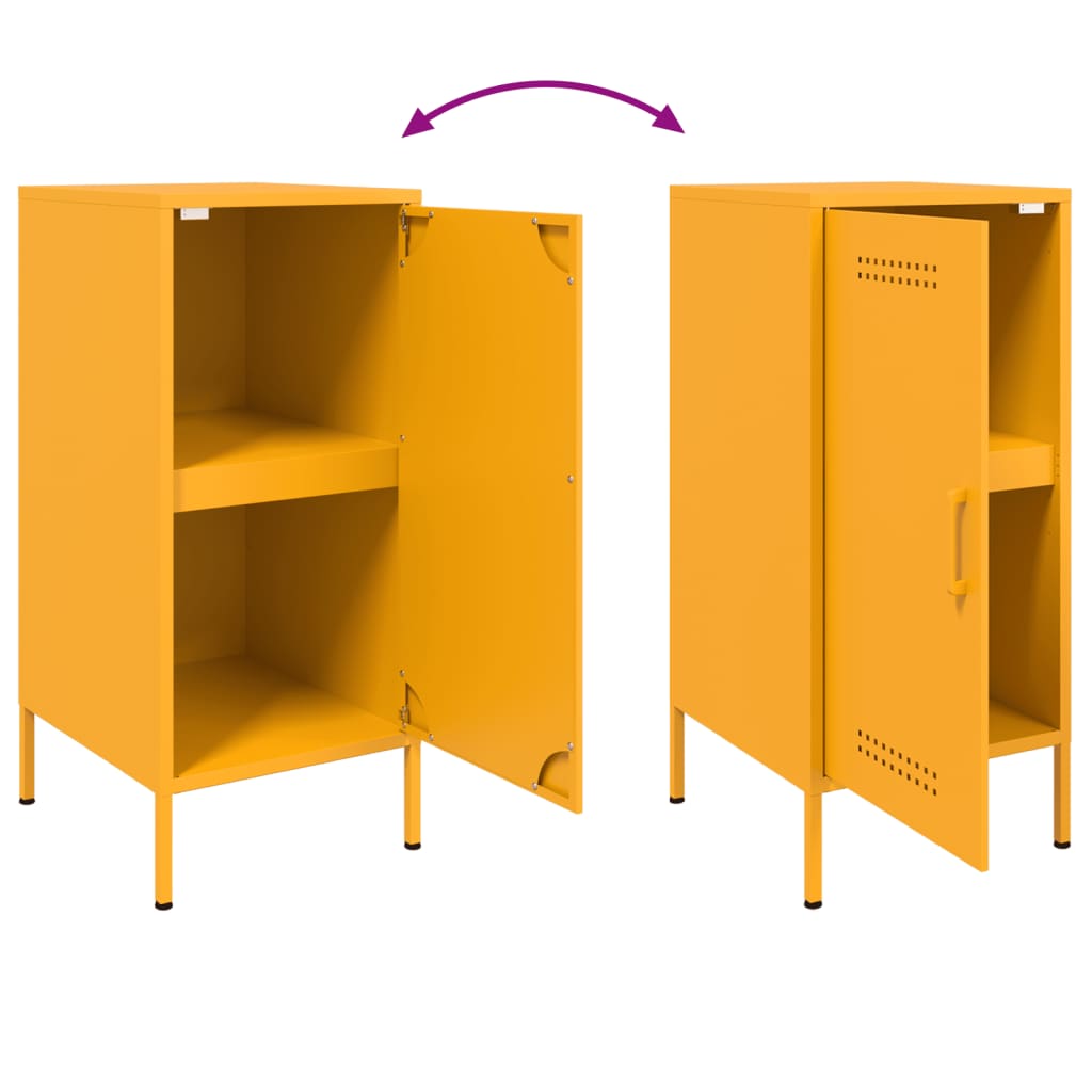 Sideboard Mustard Yellow 36x39x79 cm Steel