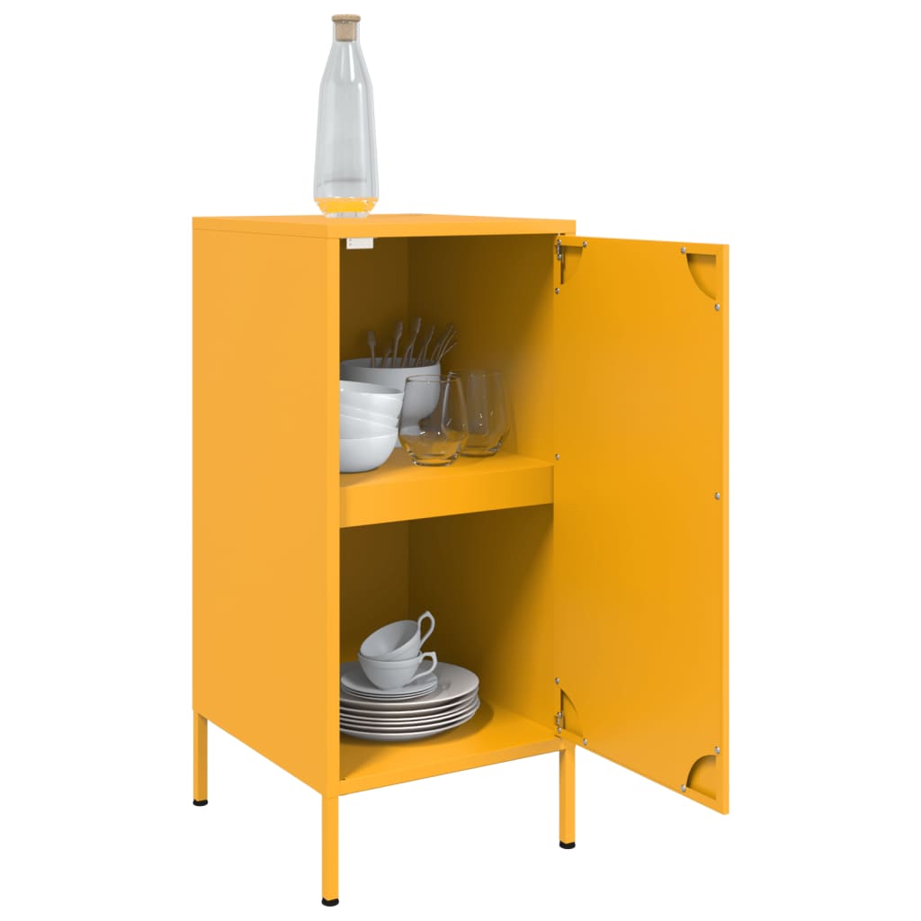 Sideboards 2 pcs Mustard Yellow 36x39x79 cm Steel