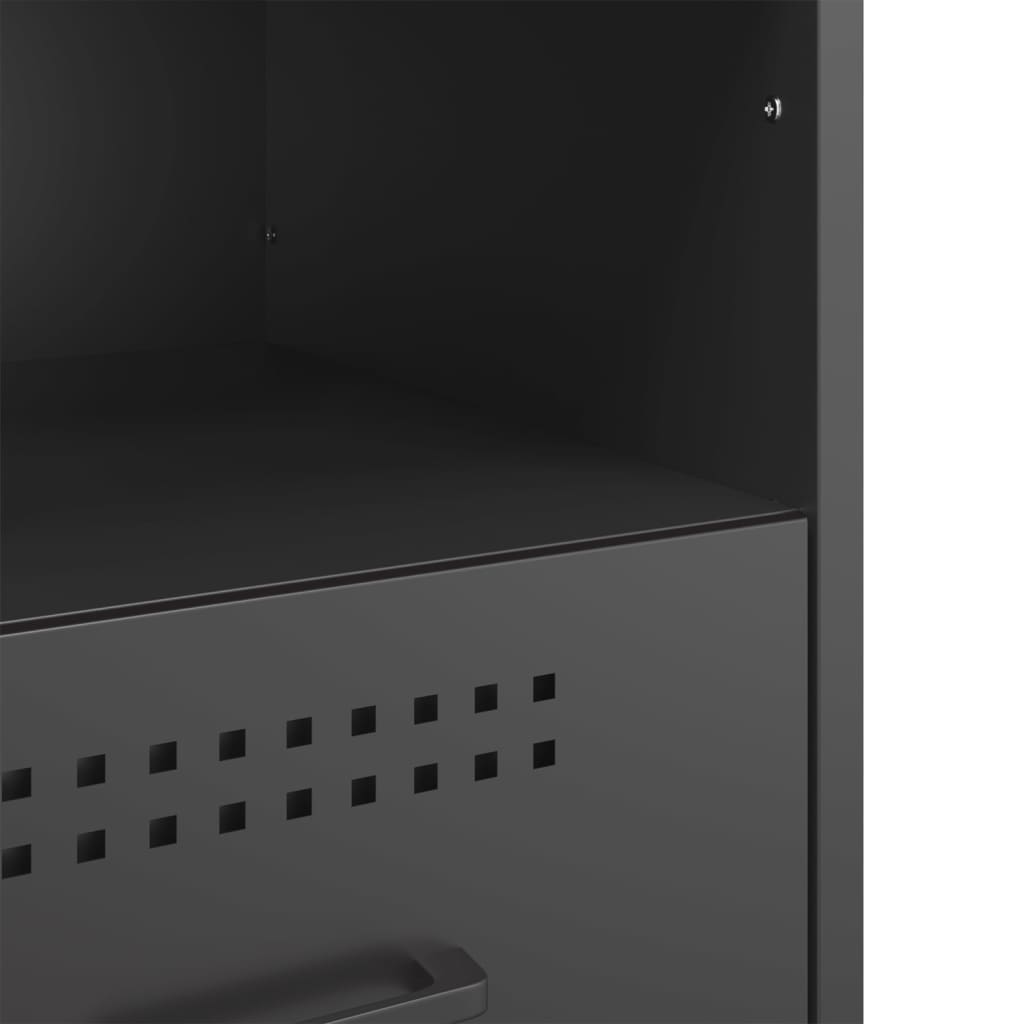 Bedside Cabinet Black 36x39x50.5 cm Steel