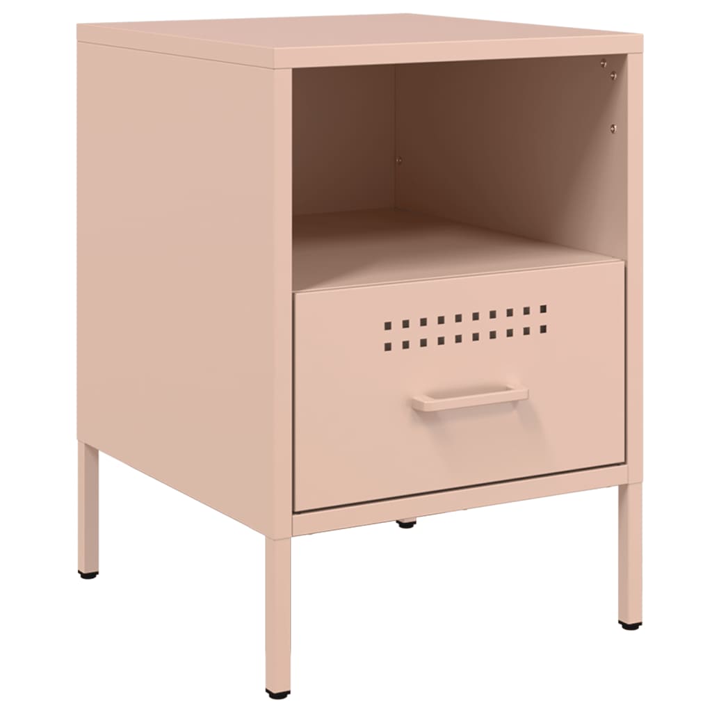 Bedside Cabinets 2 pcs Pink 36x39x50.5 cm Steel