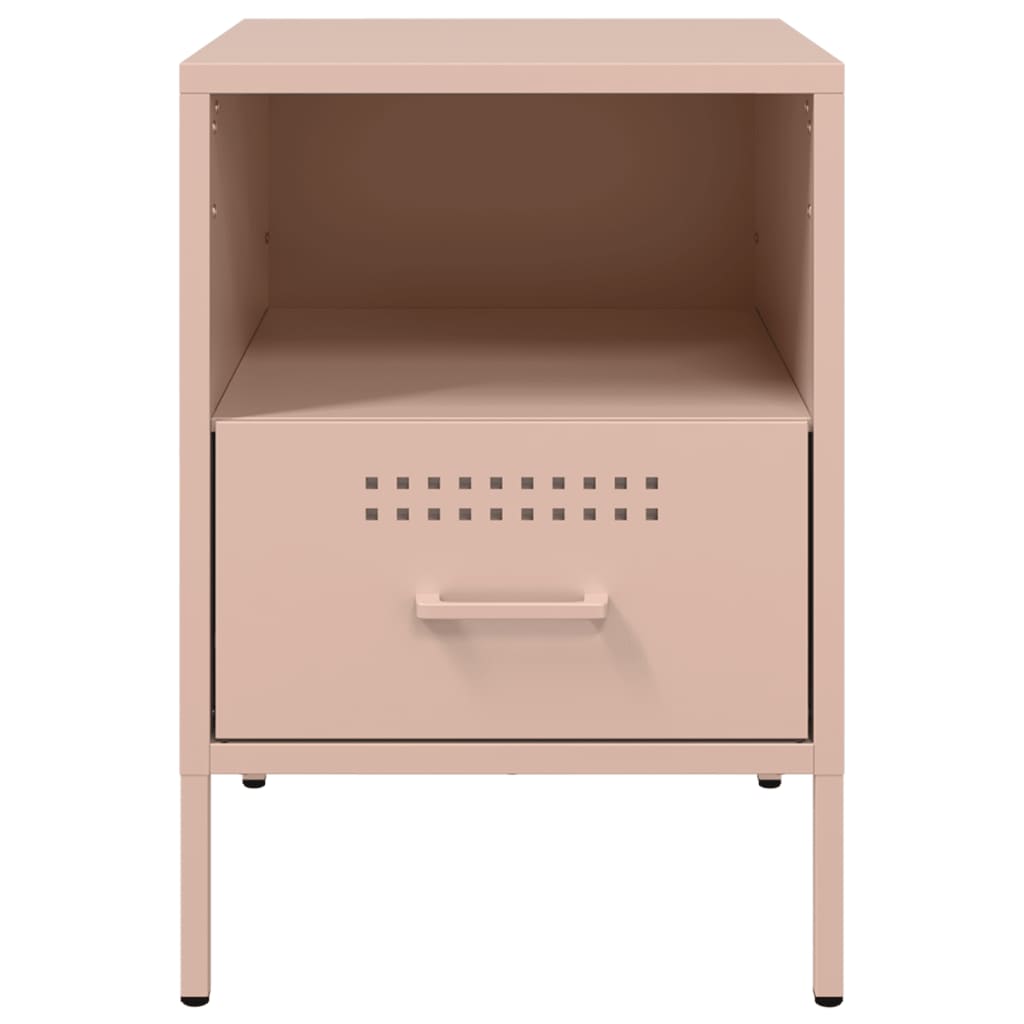 Bedside Cabinets 2 pcs Pink 36x39x50.5 cm Steel
