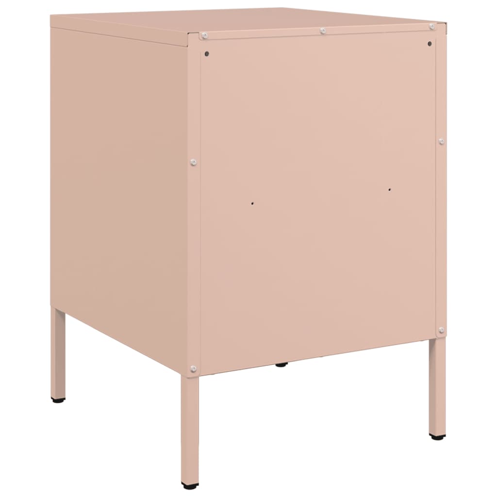 Bedside Cabinets 2 pcs Pink 36x39x50.5 cm Steel