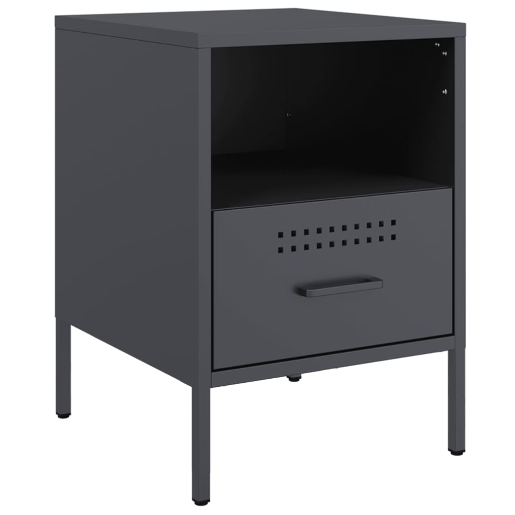 Bedside Cabinets 2 pcs Anthracite 36x39x50.5 cm Steel