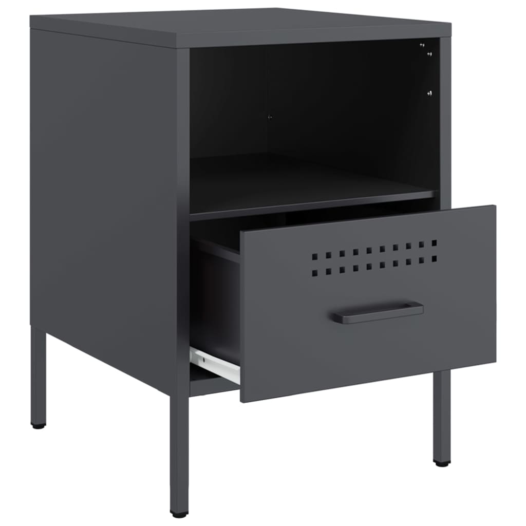 Bedside Cabinets 2 pcs Anthracite 36x39x50.5 cm Steel
