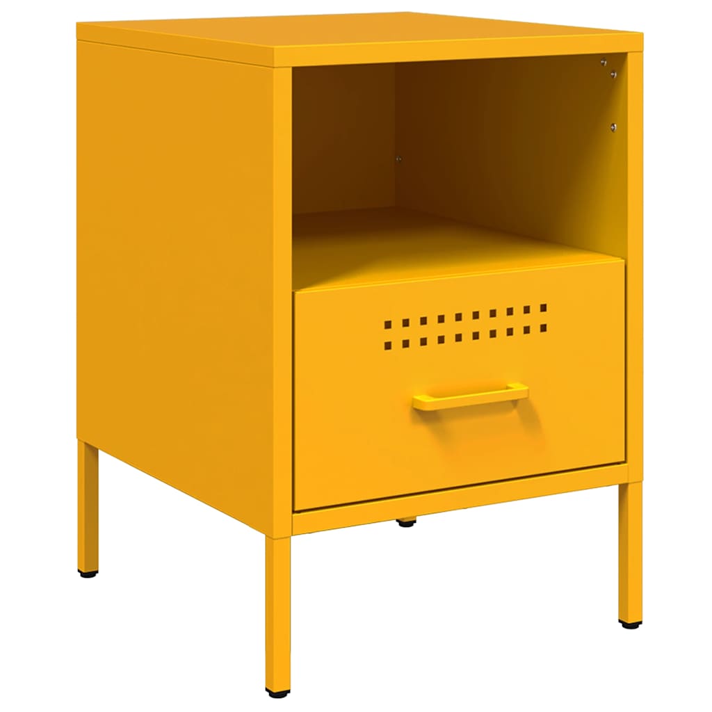 Bedside Cabinets 2 pcs Mustard Yellow 36x39x50.5 cm Steel