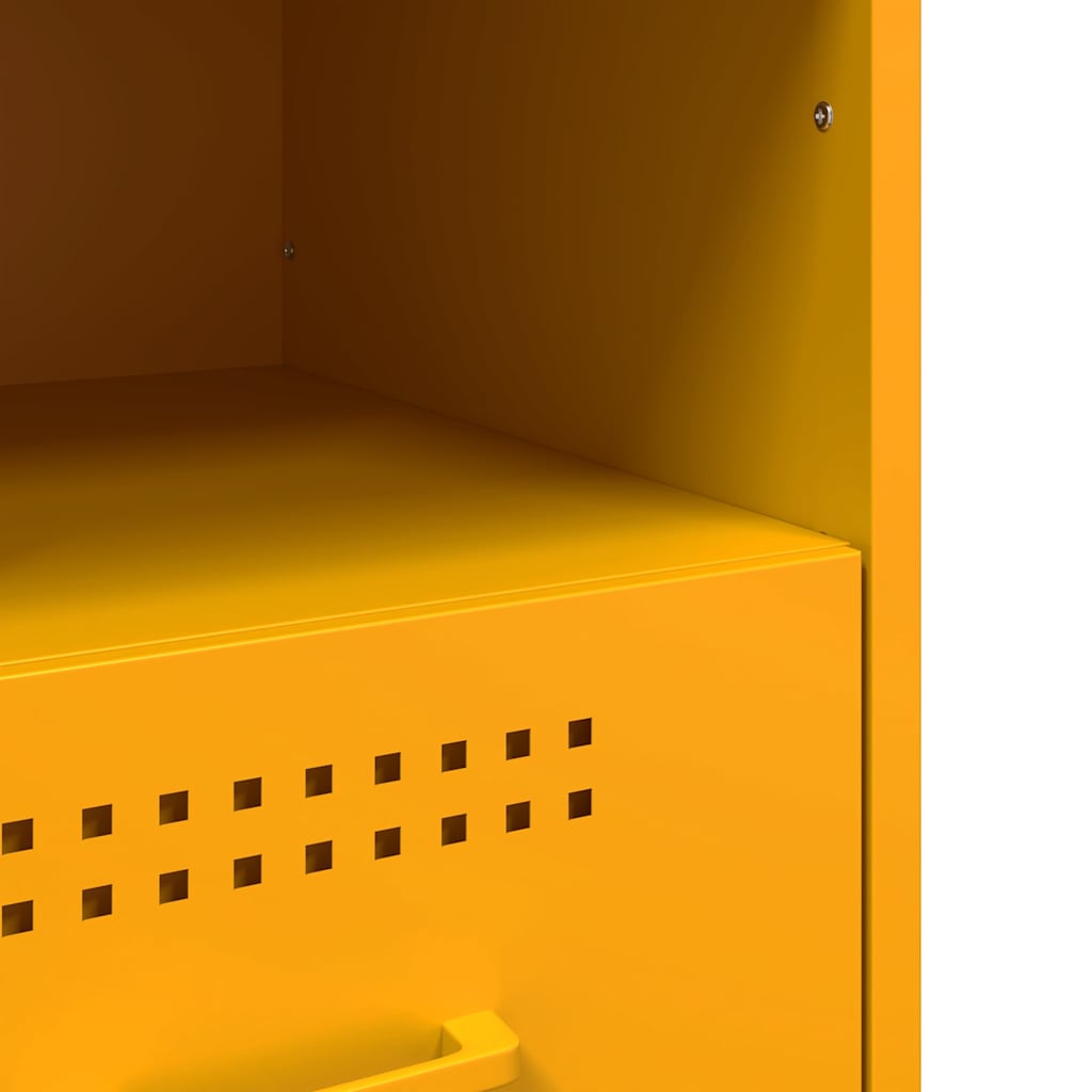 Bedside Cabinets 2 pcs Mustard Yellow 36x39x50.5 cm Steel