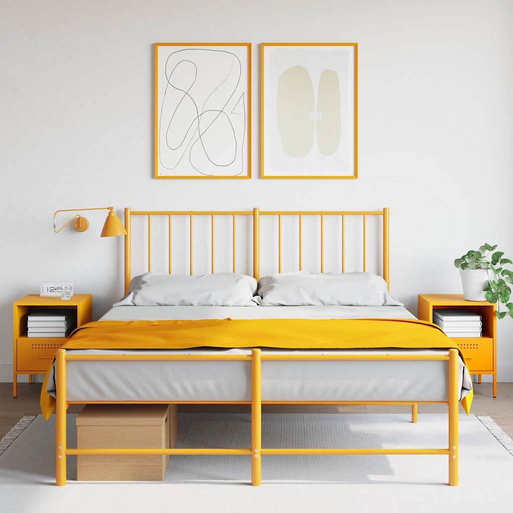 Bedside Cabinets 2 pcs Mustard Yellow 36x39x50.5 cm Steel