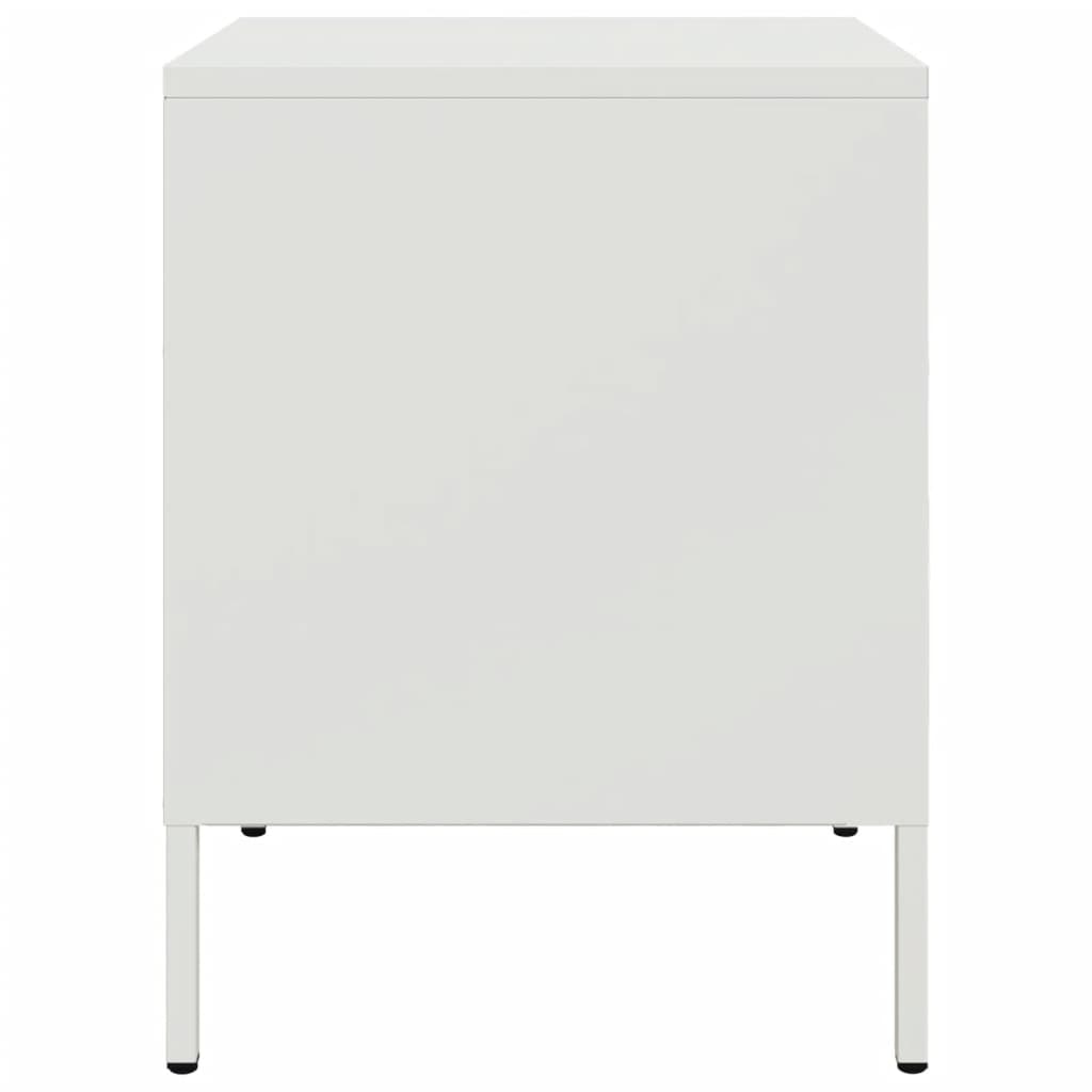 Bedside Cabinet White 36x39x50.5 cm Steel