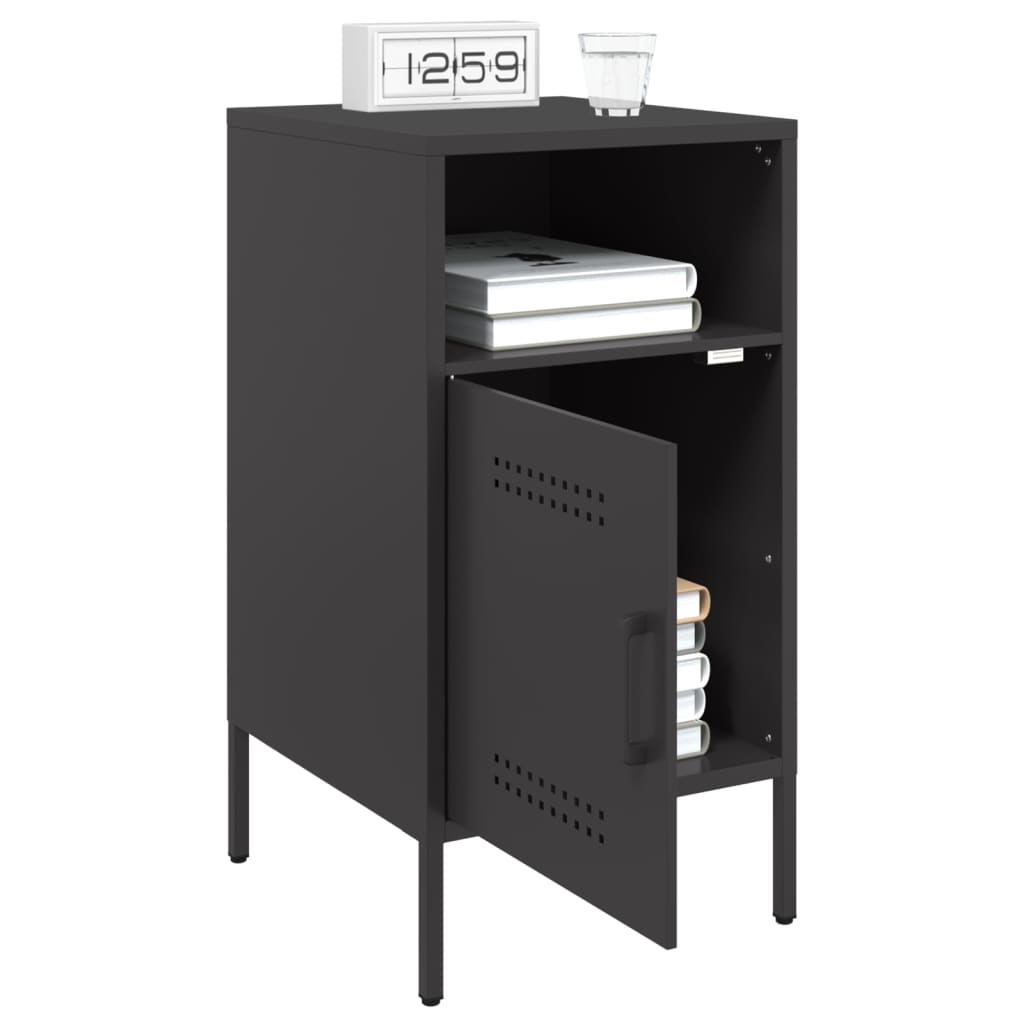 Bedside Cabinet Black 36x39x68 cm Steel