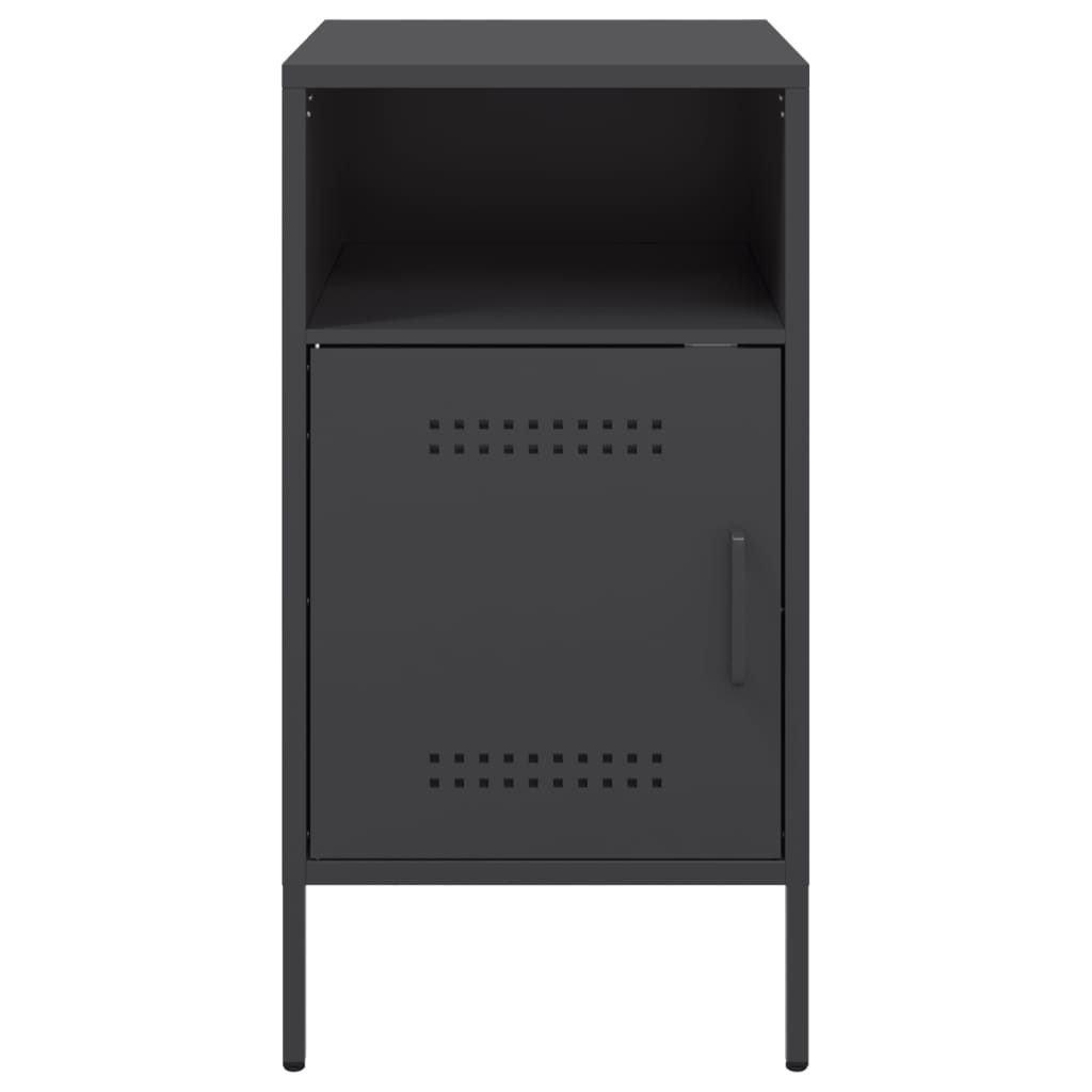 Bedside Cabinet Black 36x39x68 cm Steel