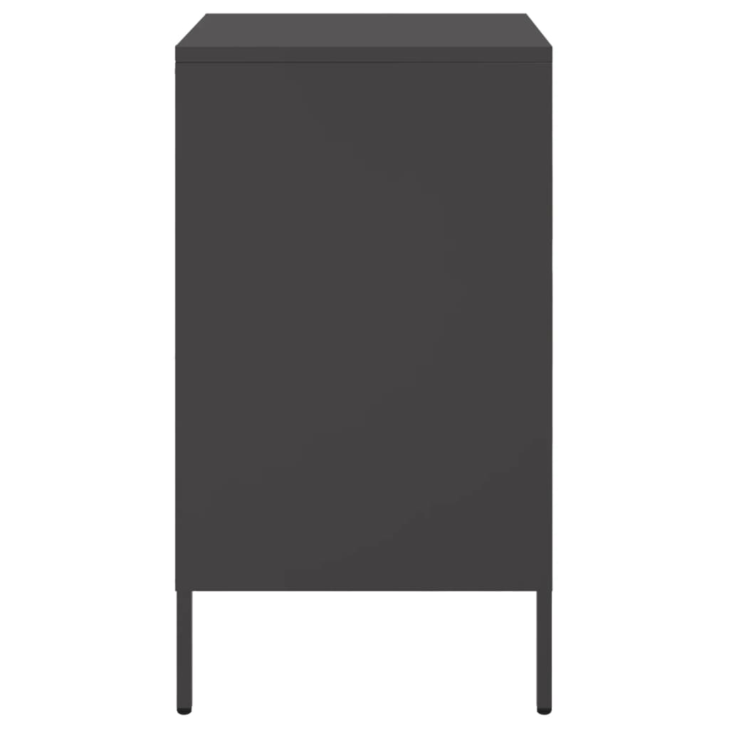 Bedside Cabinet Black 36x39x68 cm Steel