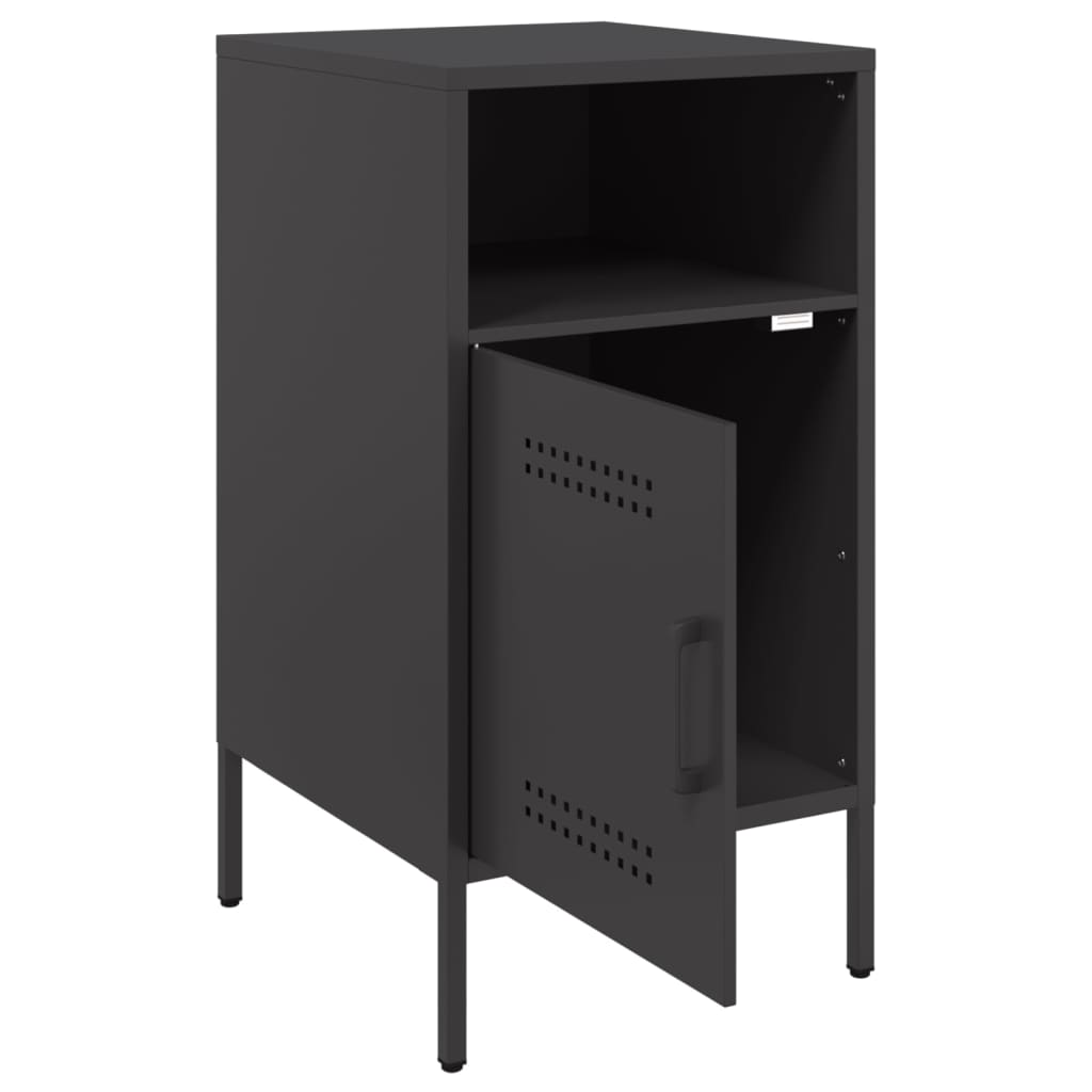Bedside Cabinet Black 36x39x68 cm Steel