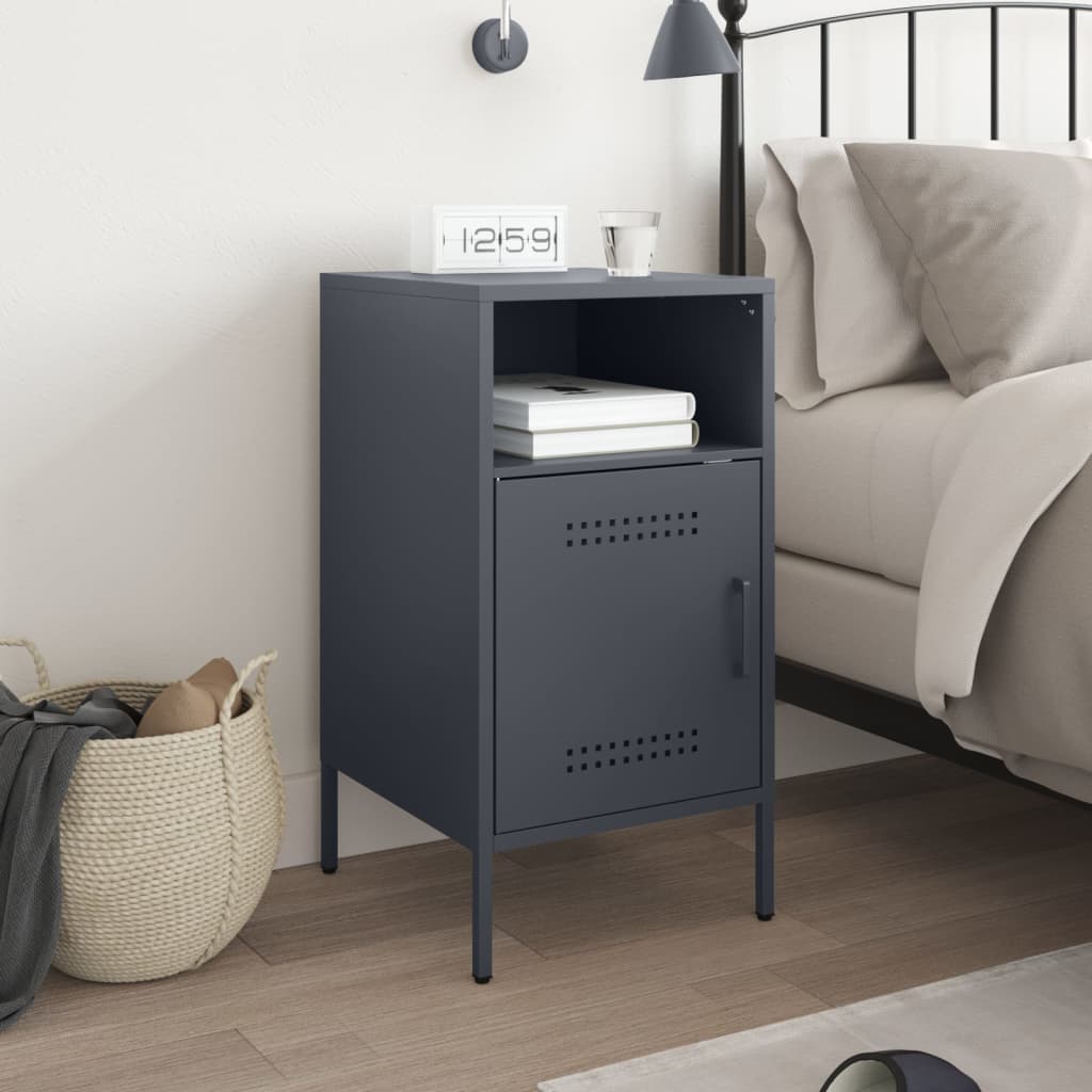 Bedside Cabinet Anthracite 36x39x68 cm Steel