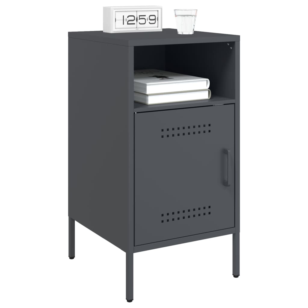 Bedside Cabinet Anthracite 36x39x68 cm Steel