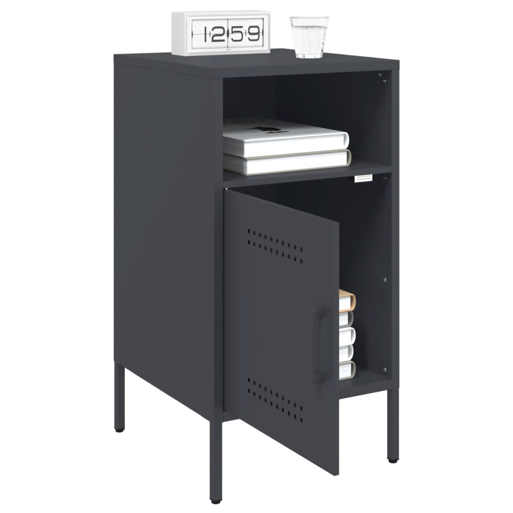 Bedside Cabinet Anthracite 36x39x68 cm Steel