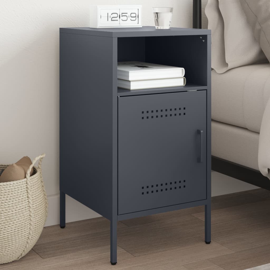 Bedside Cabinet Anthracite 36x39x68 cm Steel