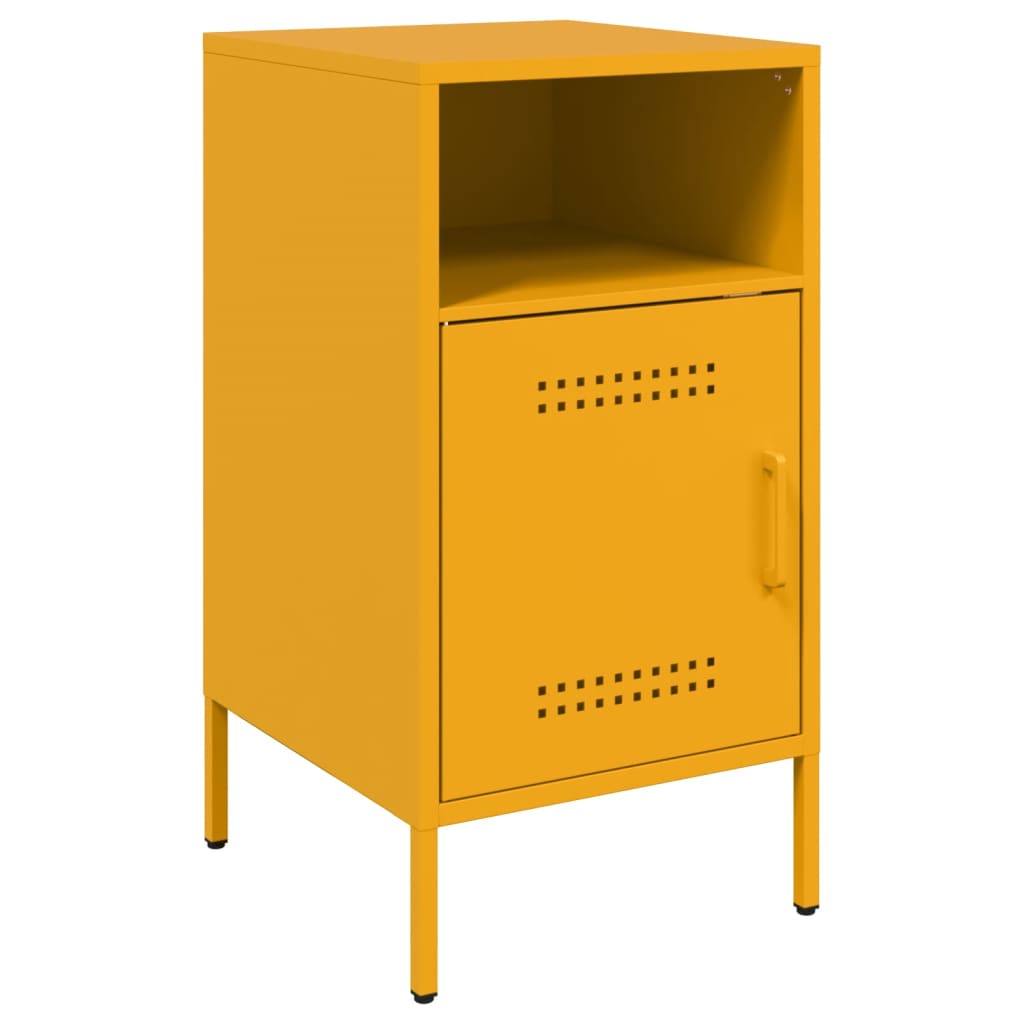 Bedside Cabinets 2 pcs Mustard Yellow 36x39x68 cm Steel