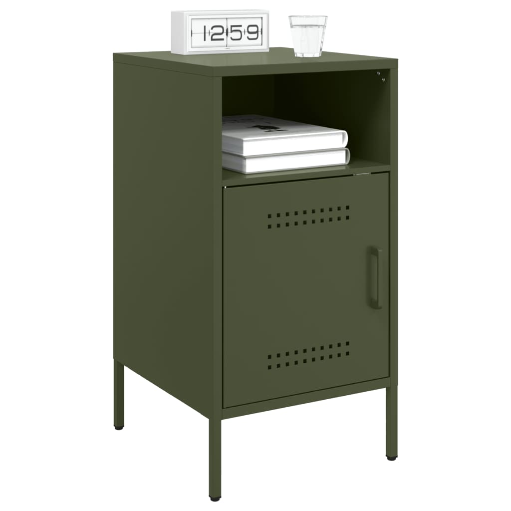 Bedside Cabinets 2 pcs Olive Green 36x39x68 cm Steel