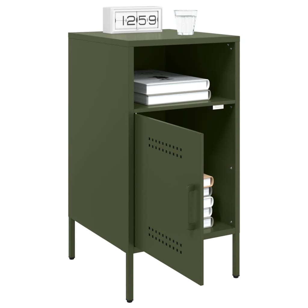 Bedside Cabinets 2 pcs Olive Green 36x39x68 cm Steel